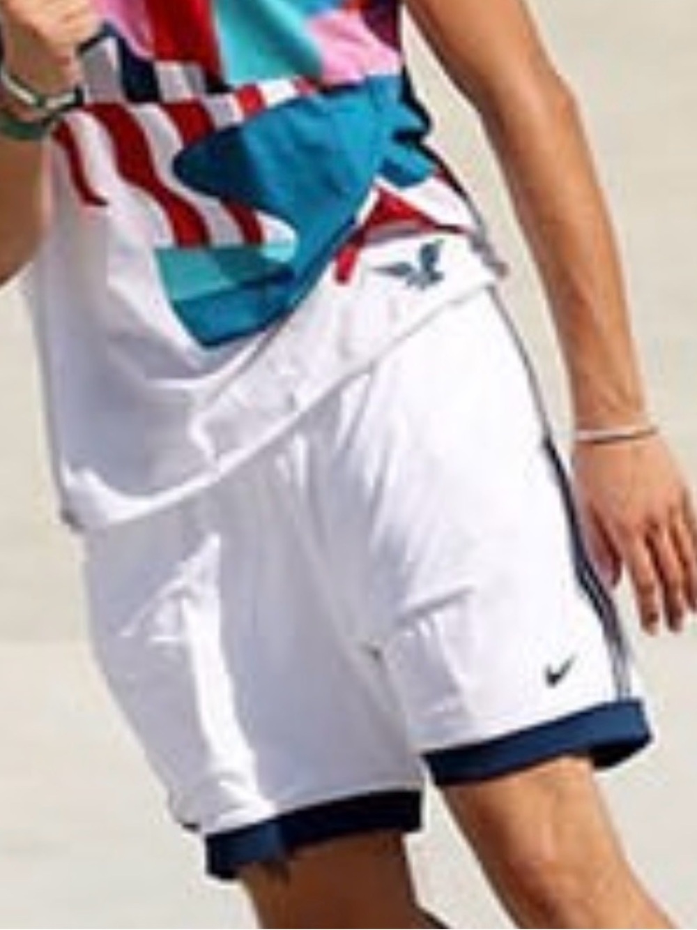 Nike NWT SB Dry Skateboarding Mesh Basketball Unisex Shorts White/Navy M